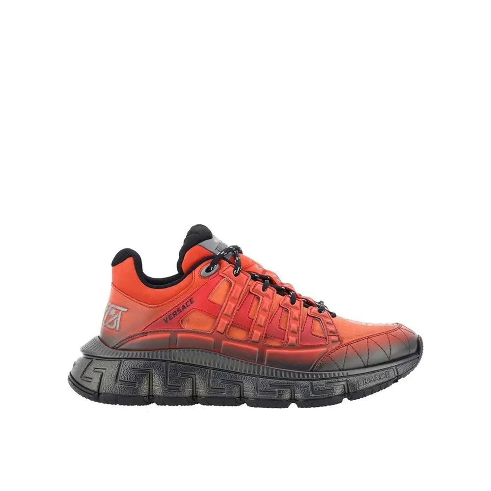 Versace Orange Fabric Athletic Sneakers - EU39/US6