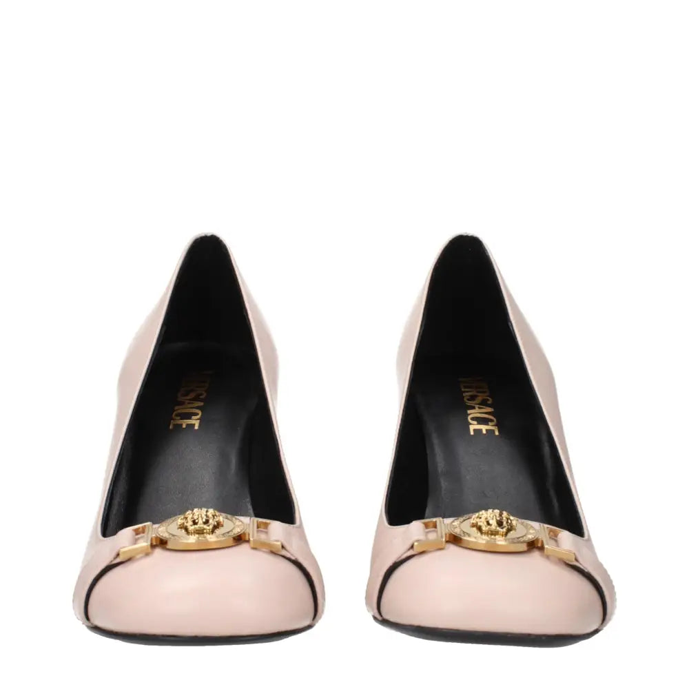 Versace Rosa Lederpumps mit hohem Absatz - EU39/US9