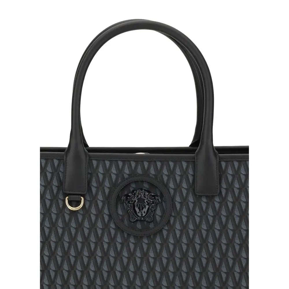 Versace Schwarze Baumwoll-Handtasche