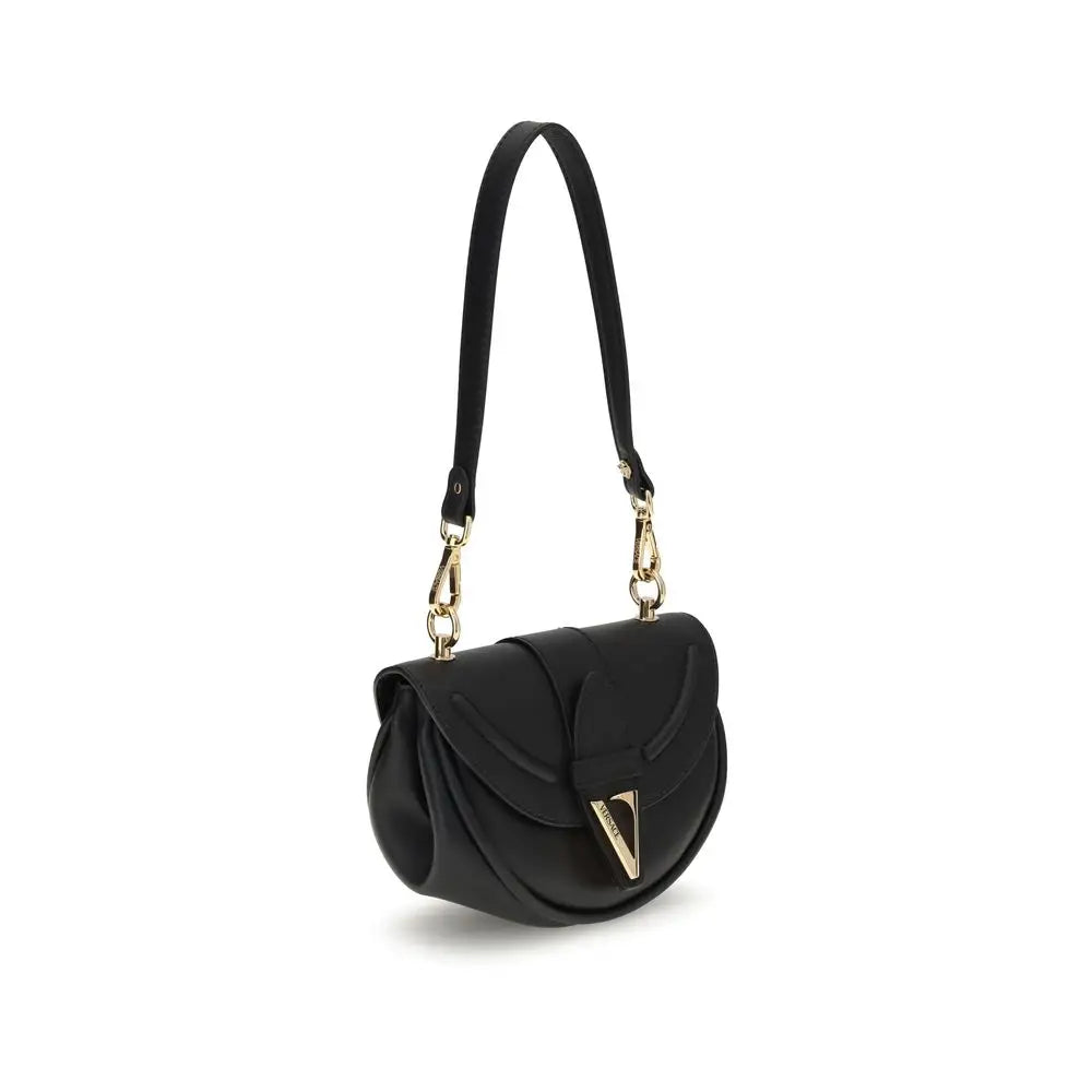 Versace Schwarze Kalbshaut Bos Taurus Schultertasche