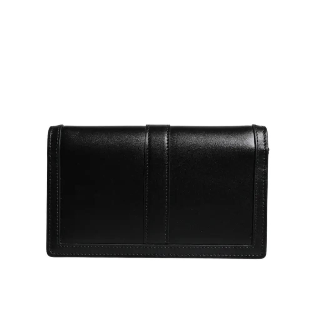 Versace Schwarze Kalbsleder-Kettenriemen-Schulter-Crossbody-Tasche