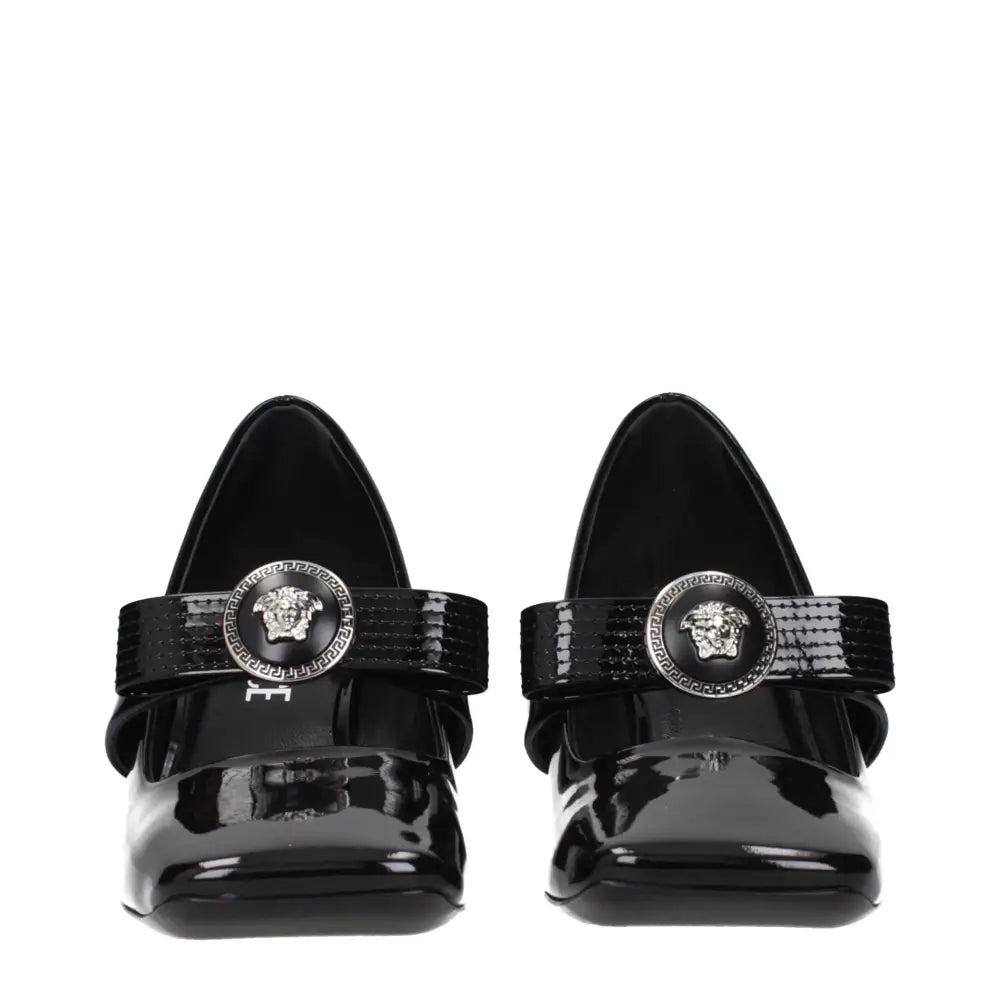 Versace Schwarze Leder Pumps mit mittlerem Absatz - EU36/US6