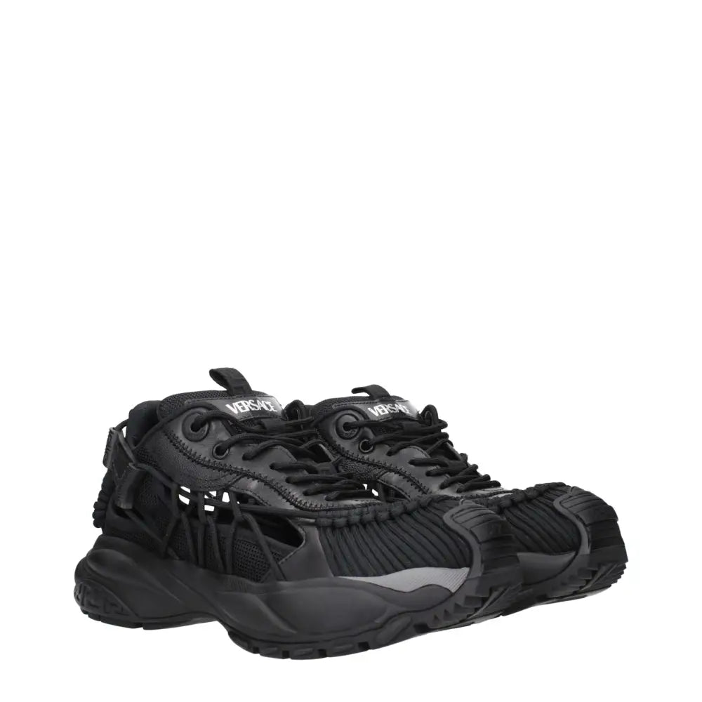 Versace Schwarze Leder-Sneaker