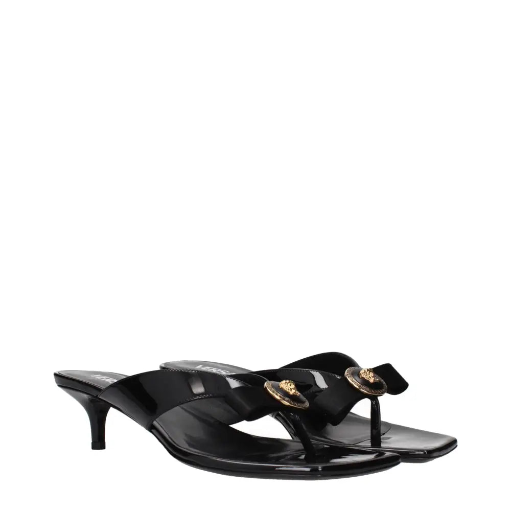 Versace Schwarze Leder-Stilettos mit hohen Absätzen - EU36/US6