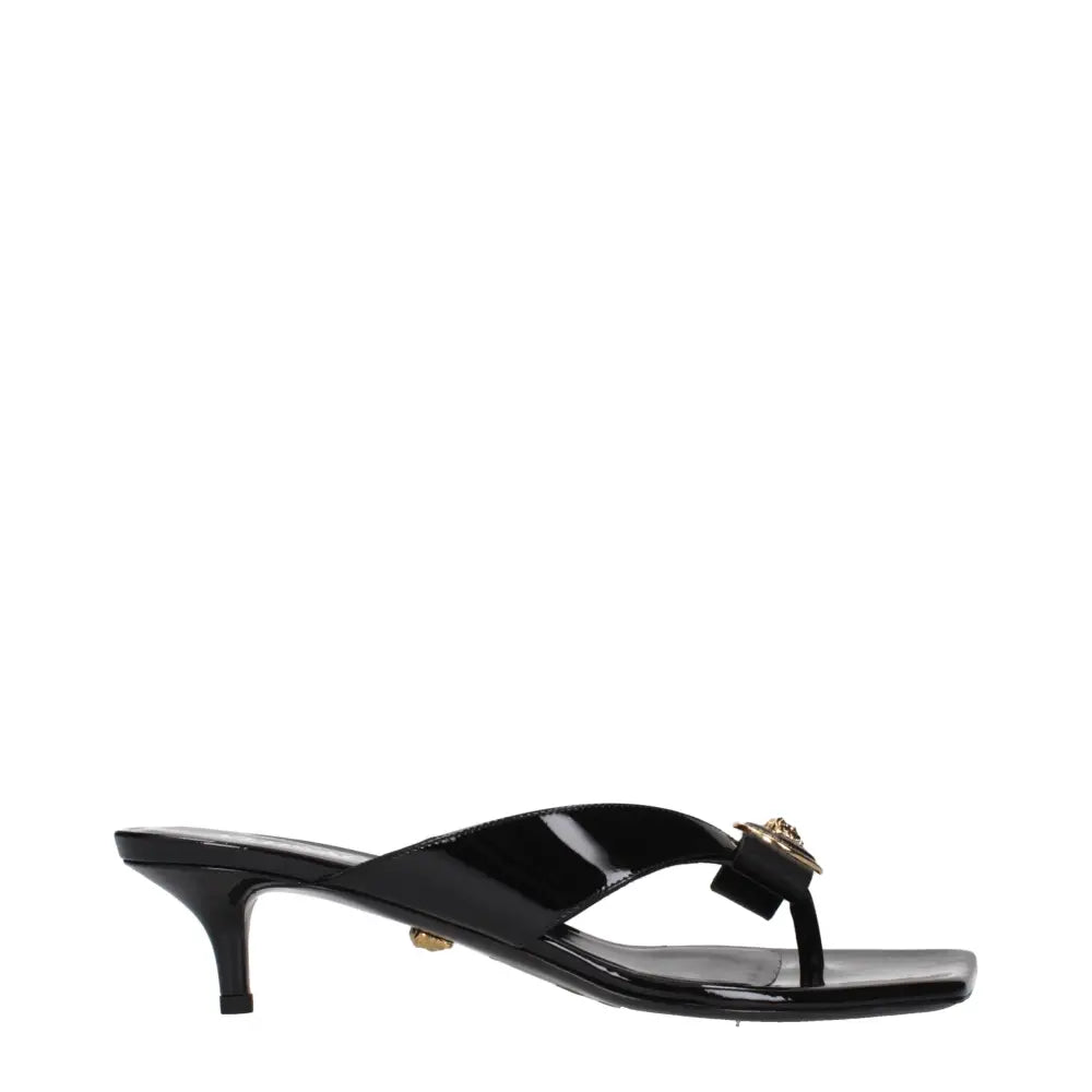 Versace Schwarze Leder-Stilettos mit hohen Absätzen - EU36/US6