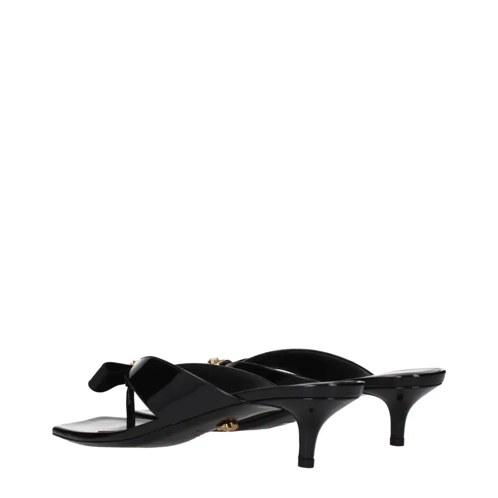 Versace Schwarze Leder-Stilettos mit hohen Absätzen - EU36/US6