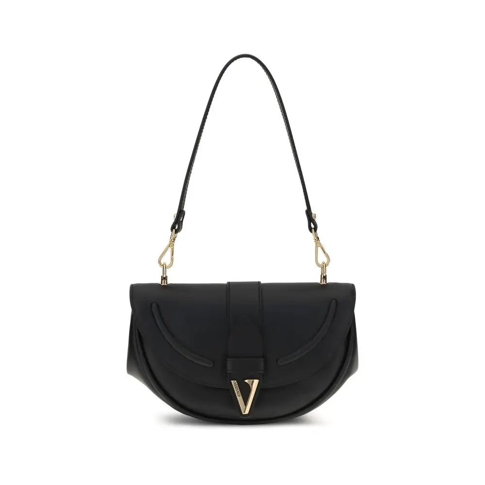 Versace Schwarze Schultertasche aus Kalbshaut Bos Taurus