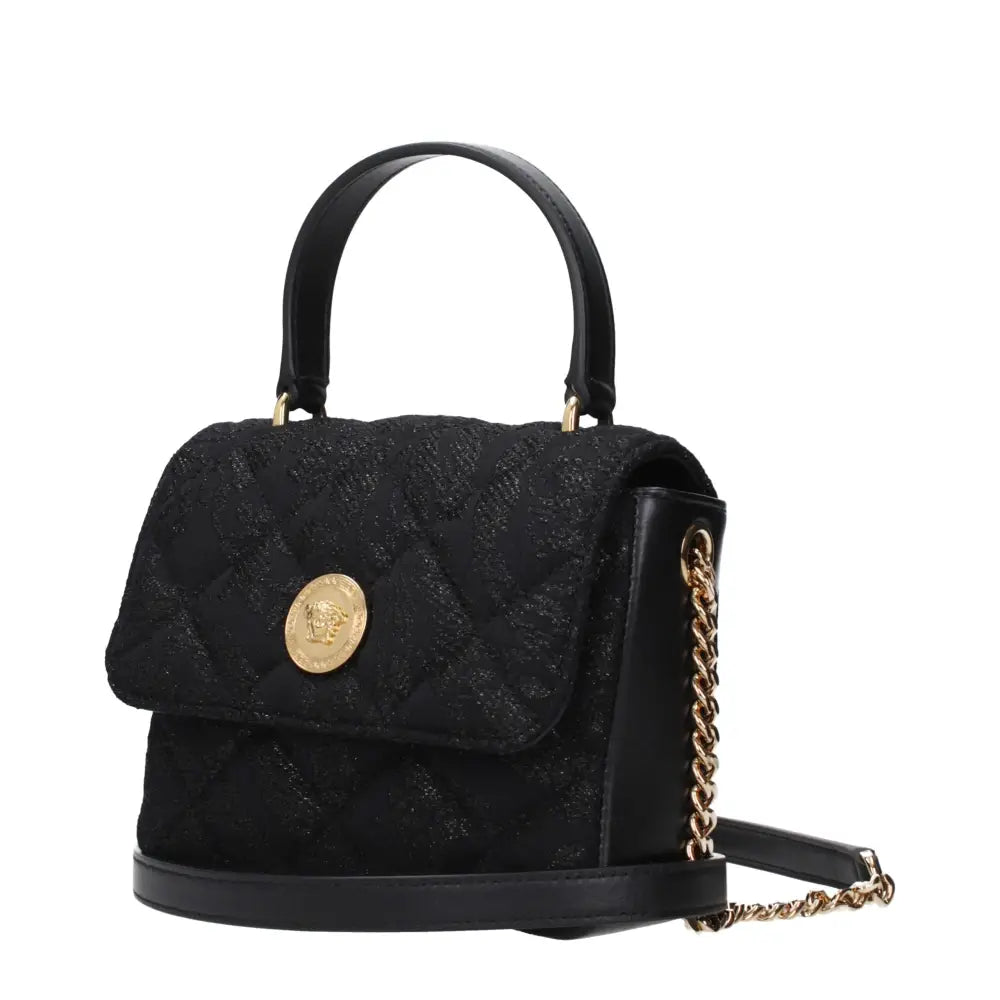 Versace Schwarze Stoffhandtasche