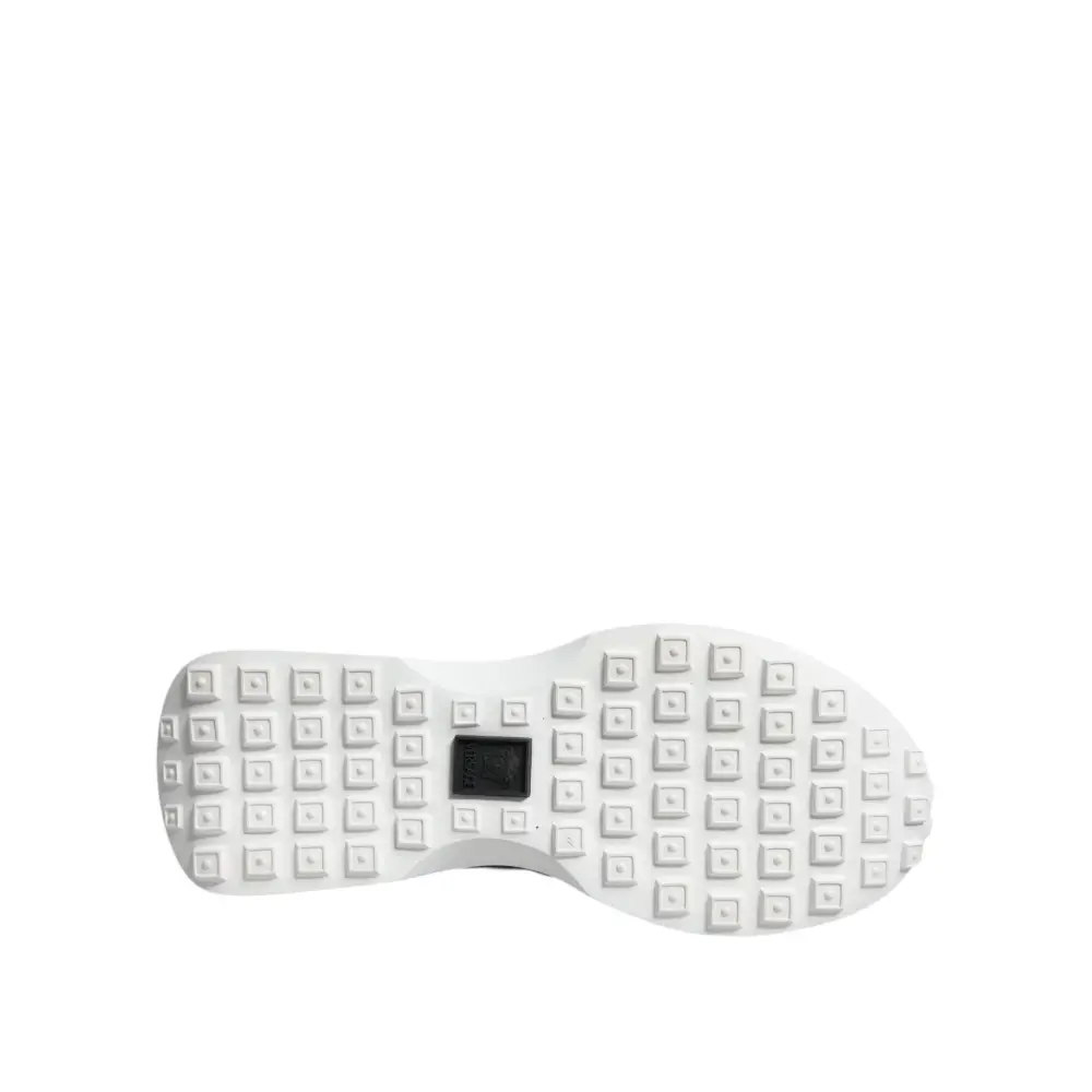 Versace Schwarzer Canvas Quad Fabric Medusa Low Top Sneaker Schuhe