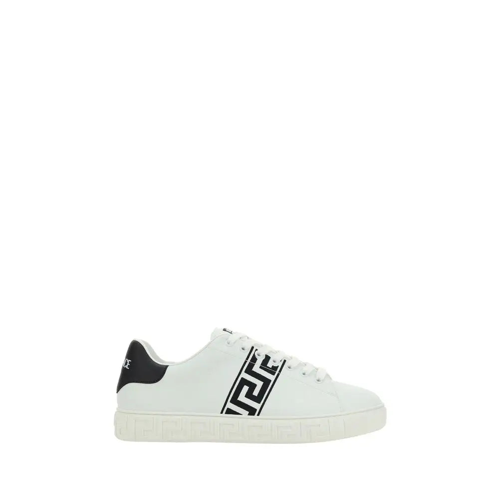 Versace Weiße Kalbsleder Bos Taurus Low-Top-Sneaker