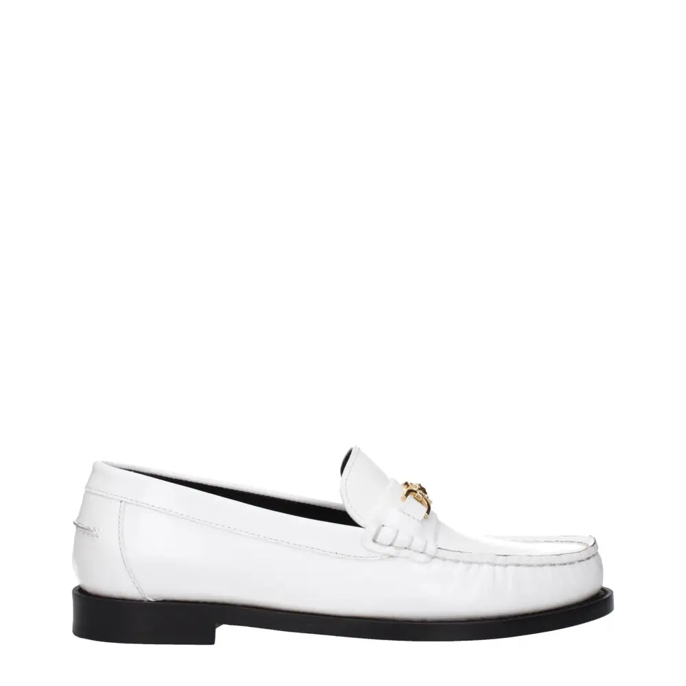 Versace Weiße Leder Slipper