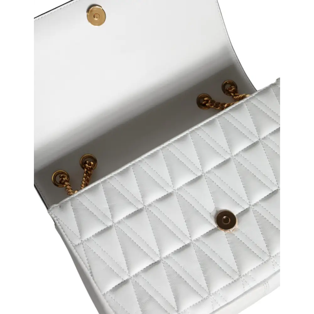 Versace Weiße Mini-Nappaleder-Crossbody-Umhängetasche