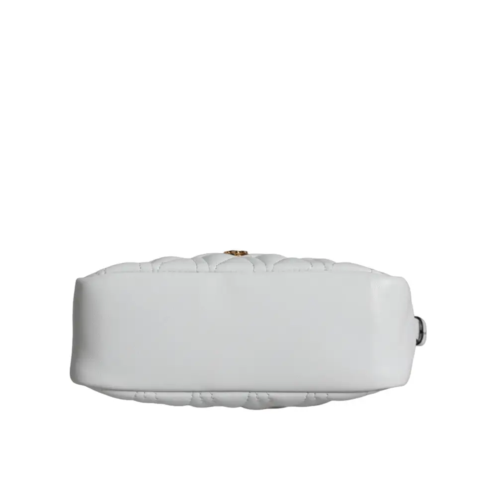 Versace White Quilted Nappa Leather Crossbody Shoulder Bag