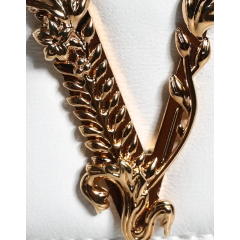 Versace White Quilted Nappa Leather Crossbody Shoulder Bag