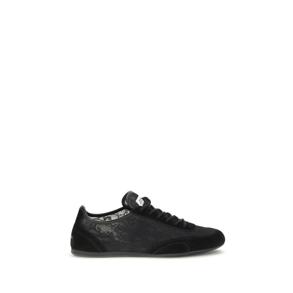 Jimmy Choo Schwarze Bos Taurus Kalbsleder Sneaker im Athletic-Stil