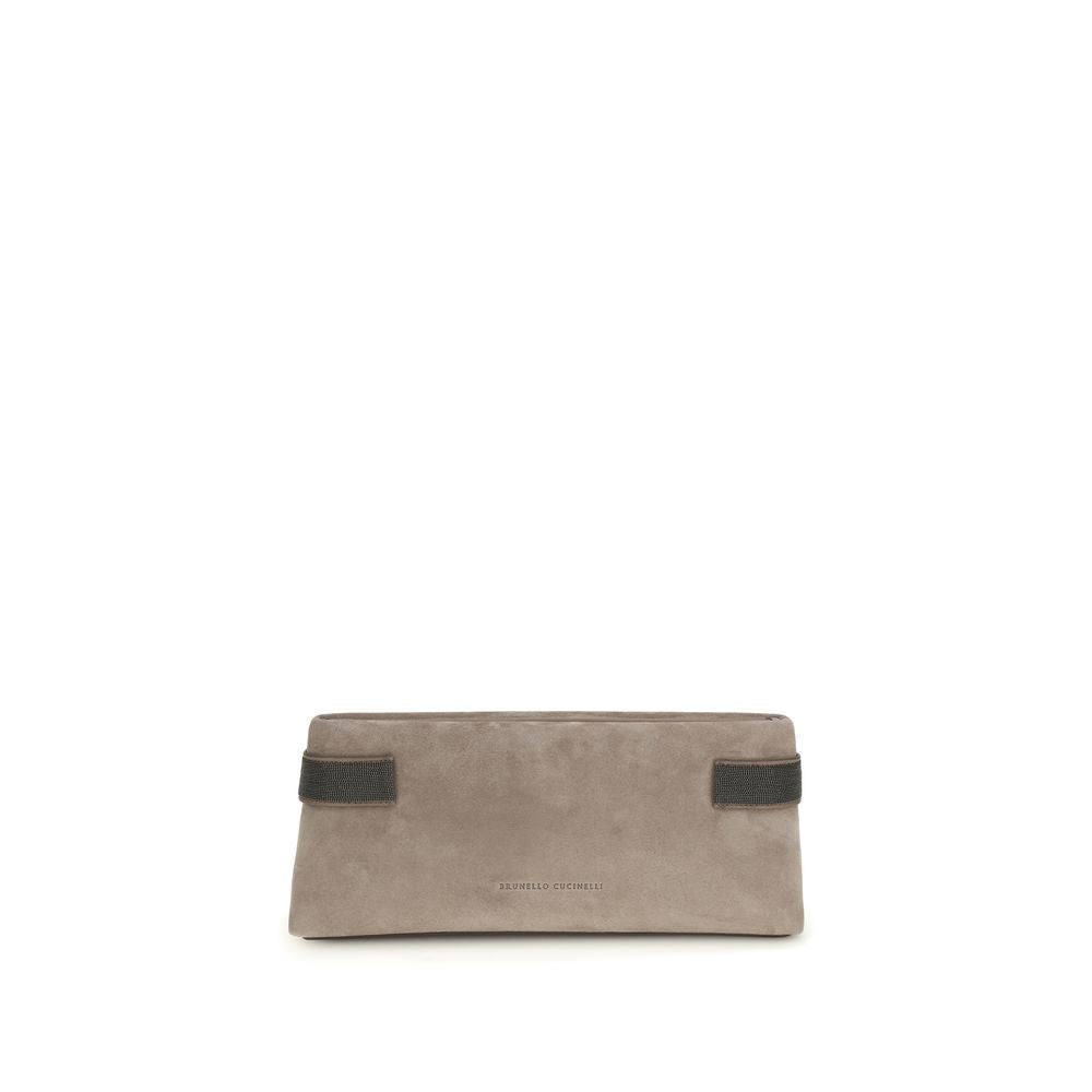 Brunello Cucinelli Graue Kalbsleder Bos Taurus Clutch Bag