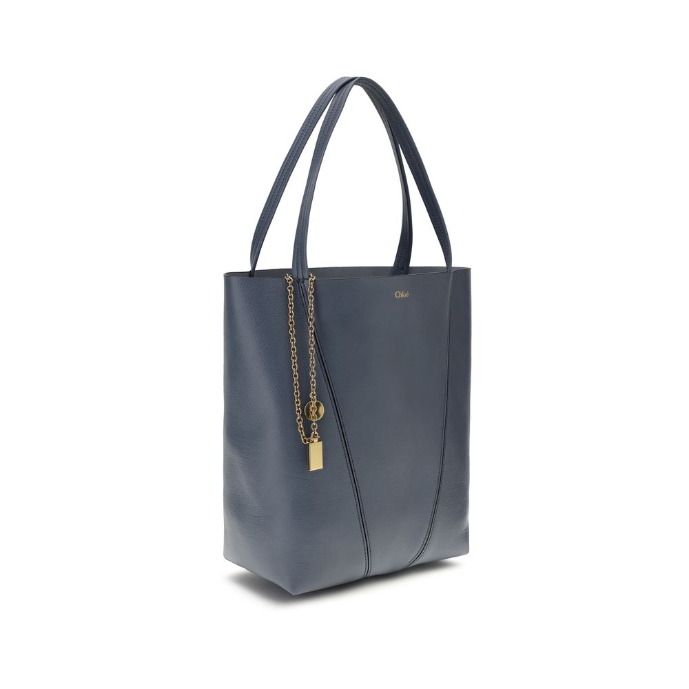Chloé Schultertasche aus blauem Kalbsleder Bos Taurus