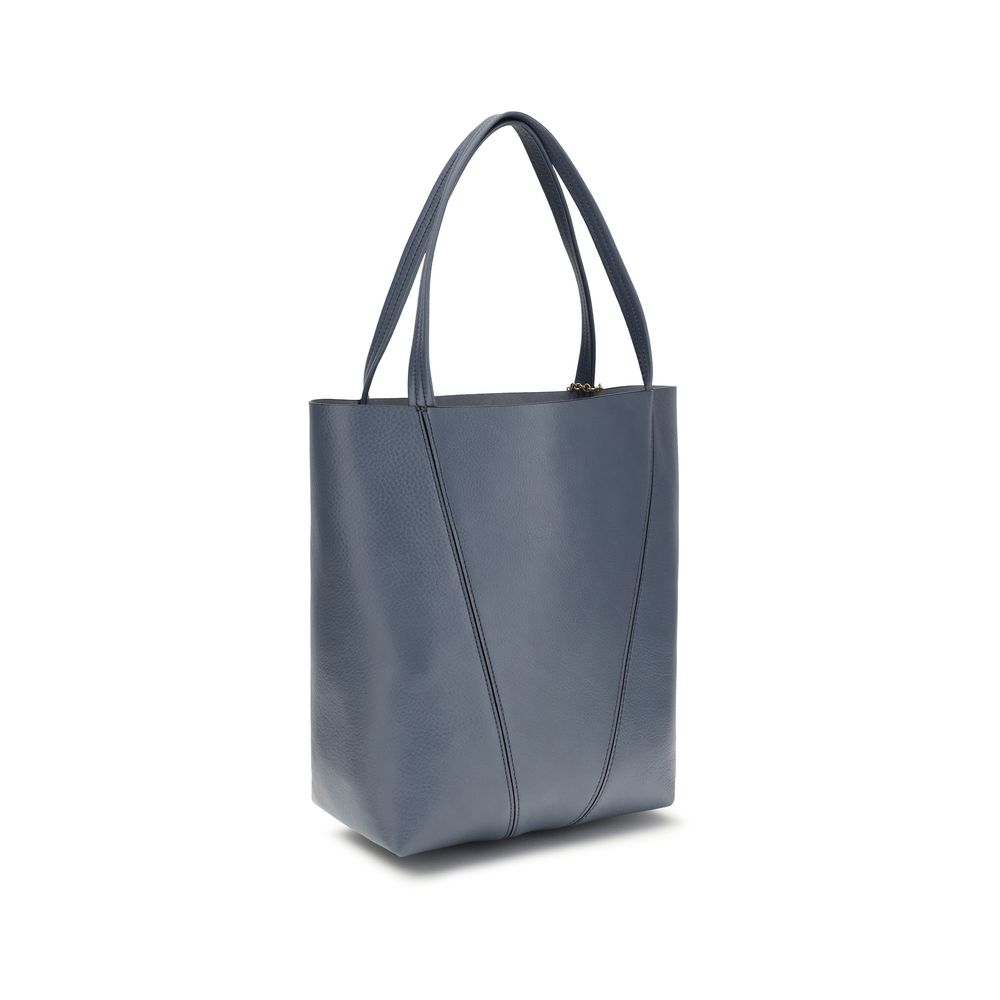 Chloé Schultertasche aus blauem Kalbsleder Bos Taurus