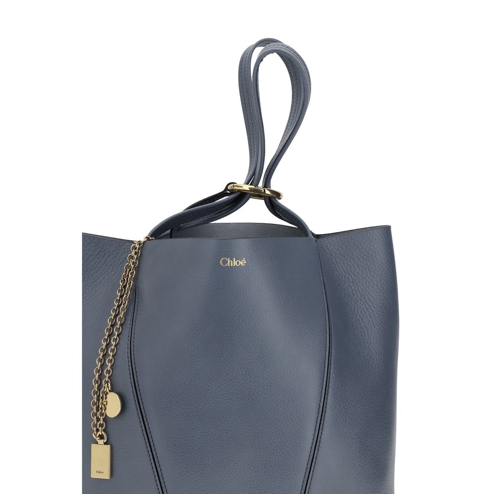 Chloé Schultertasche aus blauem Kalbsleder Bos Taurus