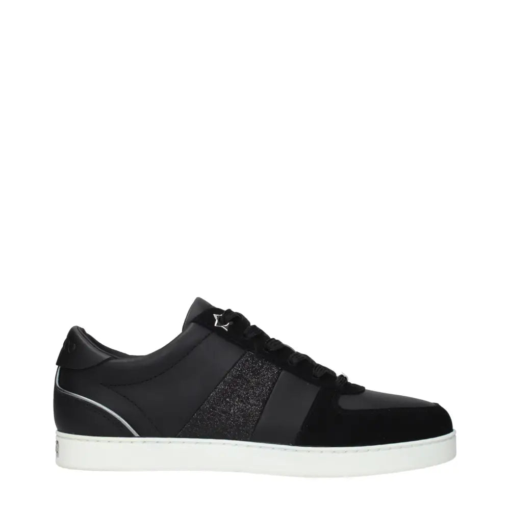 Jimmy Choo Schwarze Leder-Sneaker mit niedrigem Schaft
