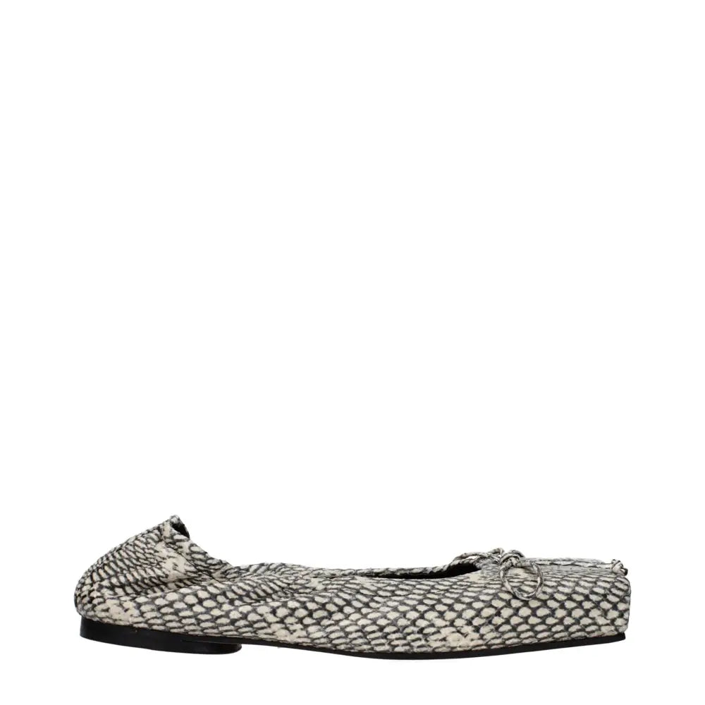 Jacquemus Beigefarbene Leder-Ballett-Flats