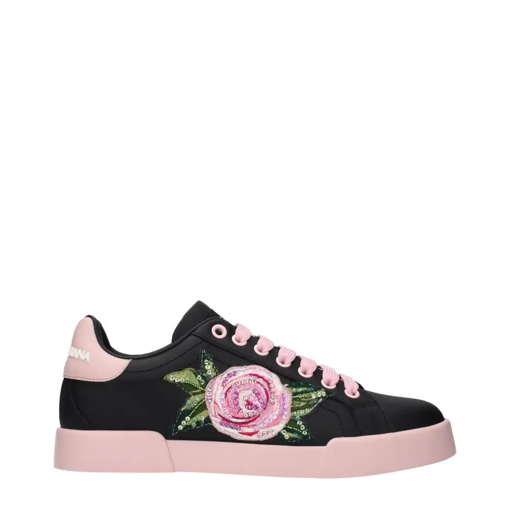 Dolce & Gabbana Schwarze Leder-Sneaker