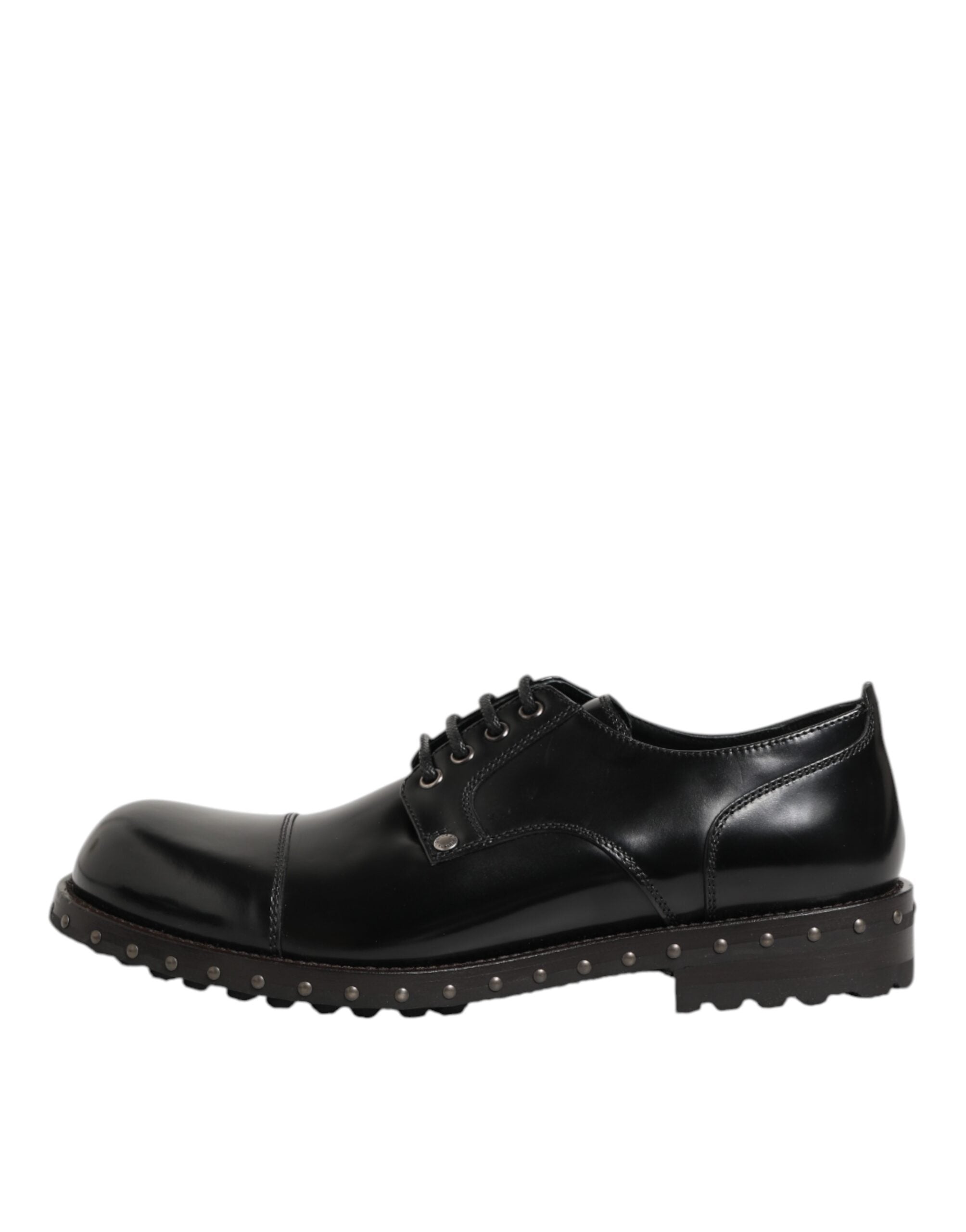 Dolce & Gabbana Schwarzes Leder beschlagene Männer formelle Derby Schuhe