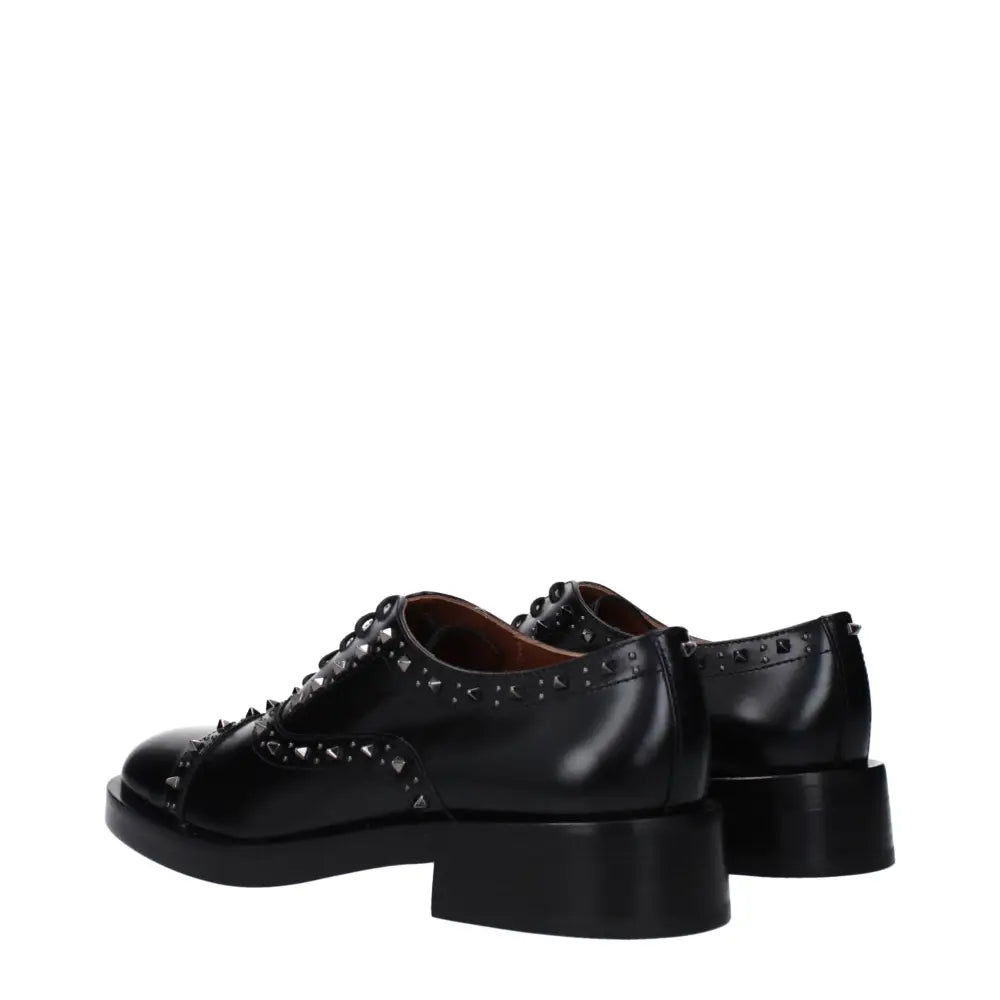 Valentino Garavani Schwarze Leder Oxfords und Derbies - EU38/US8
