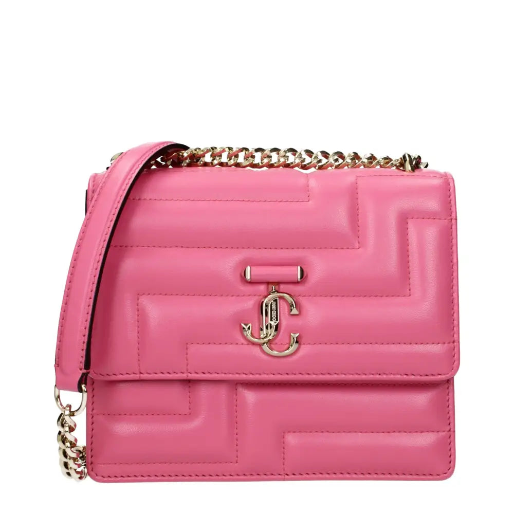 Jimmy Choo Rosa Ledertasche mit Schulterriemen