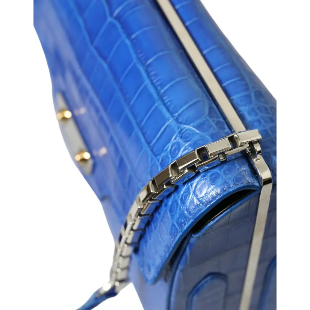 Balenciaga Blaue Exotenleder Neo Classic Kleine Umhängetasche