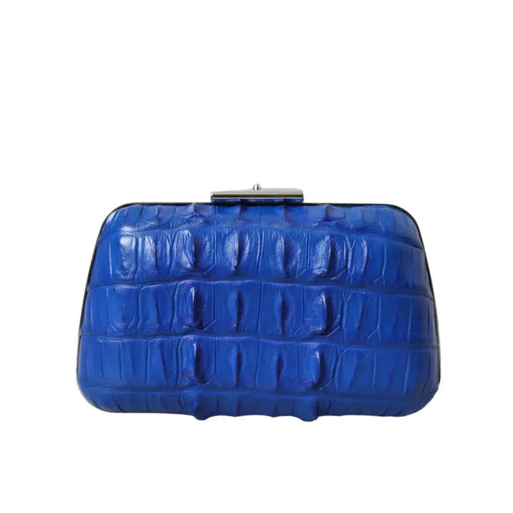 Balenciaga Blaue exotische Haut Leder Schulter Crossbody Box Clutch Tasche