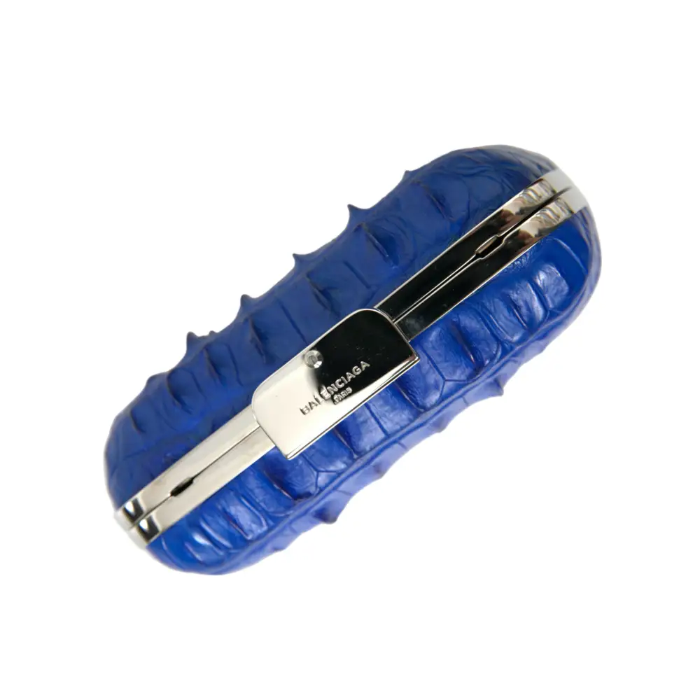 Balenciaga Blaue exotische Haut Leder Schulter Crossbody Box Clutch Tasche