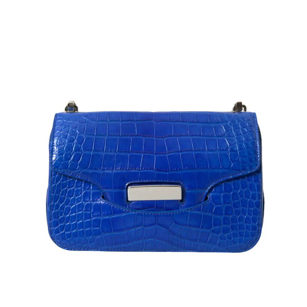 Balenciaga Blaue Exotische Leder Neo Klassische Geldbörse Umhängetasche Handtasche