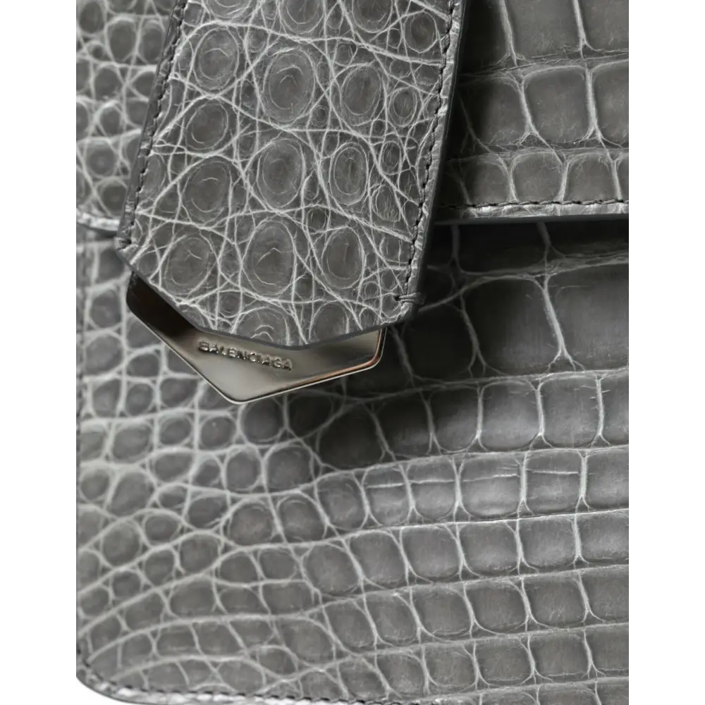Balenciaga Graue Exotenleder Handtasche Medium Schulter