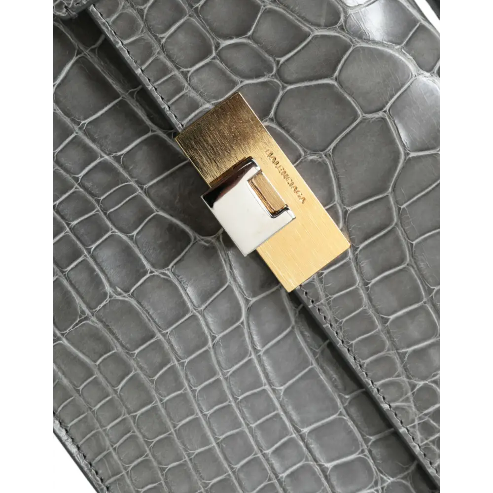 Balenciaga Graue Exotenleder Handtasche Medium Schulter