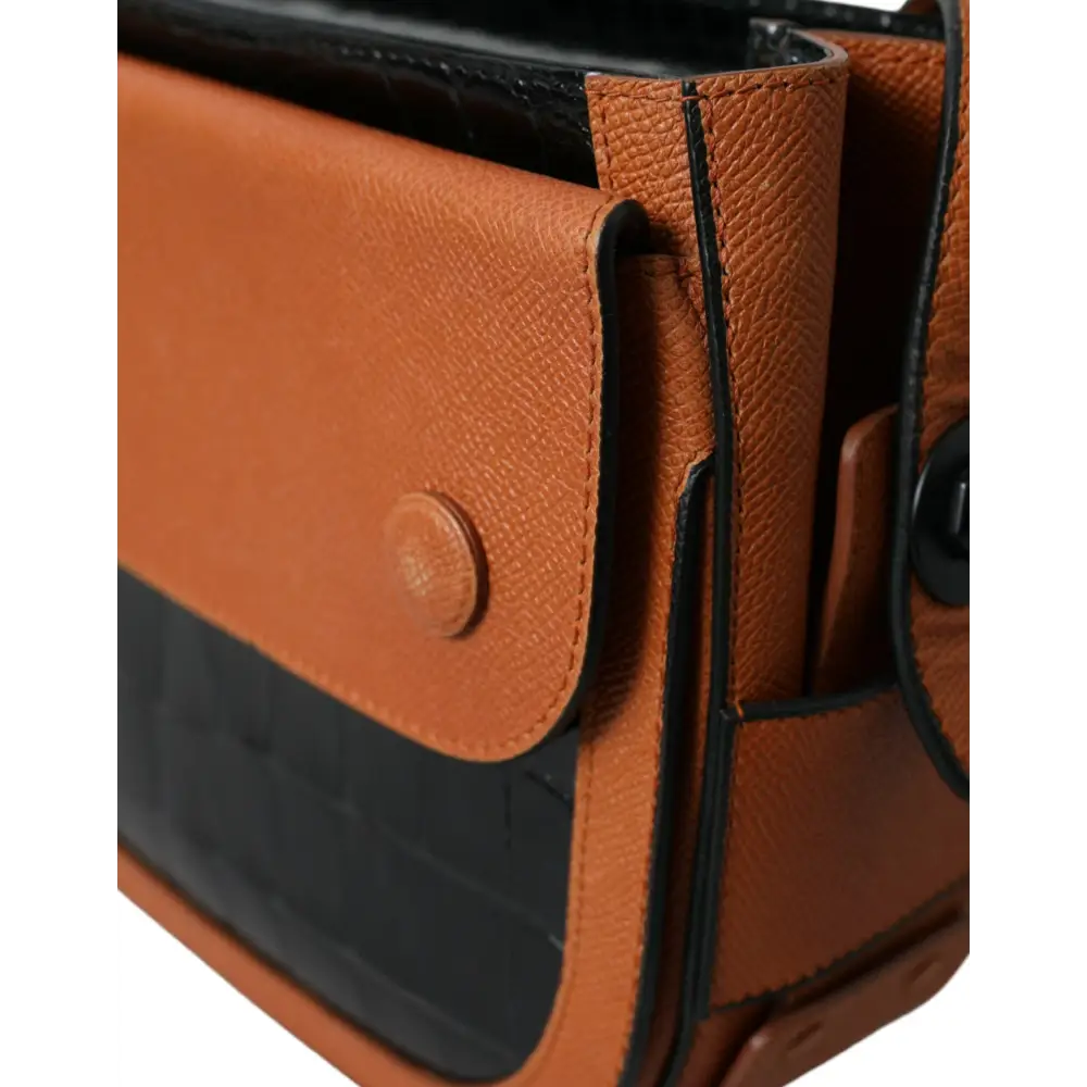 Balenciaga Schwarz Braun Exotische Haut Leder Umhängetasche Kamera Geldbörse