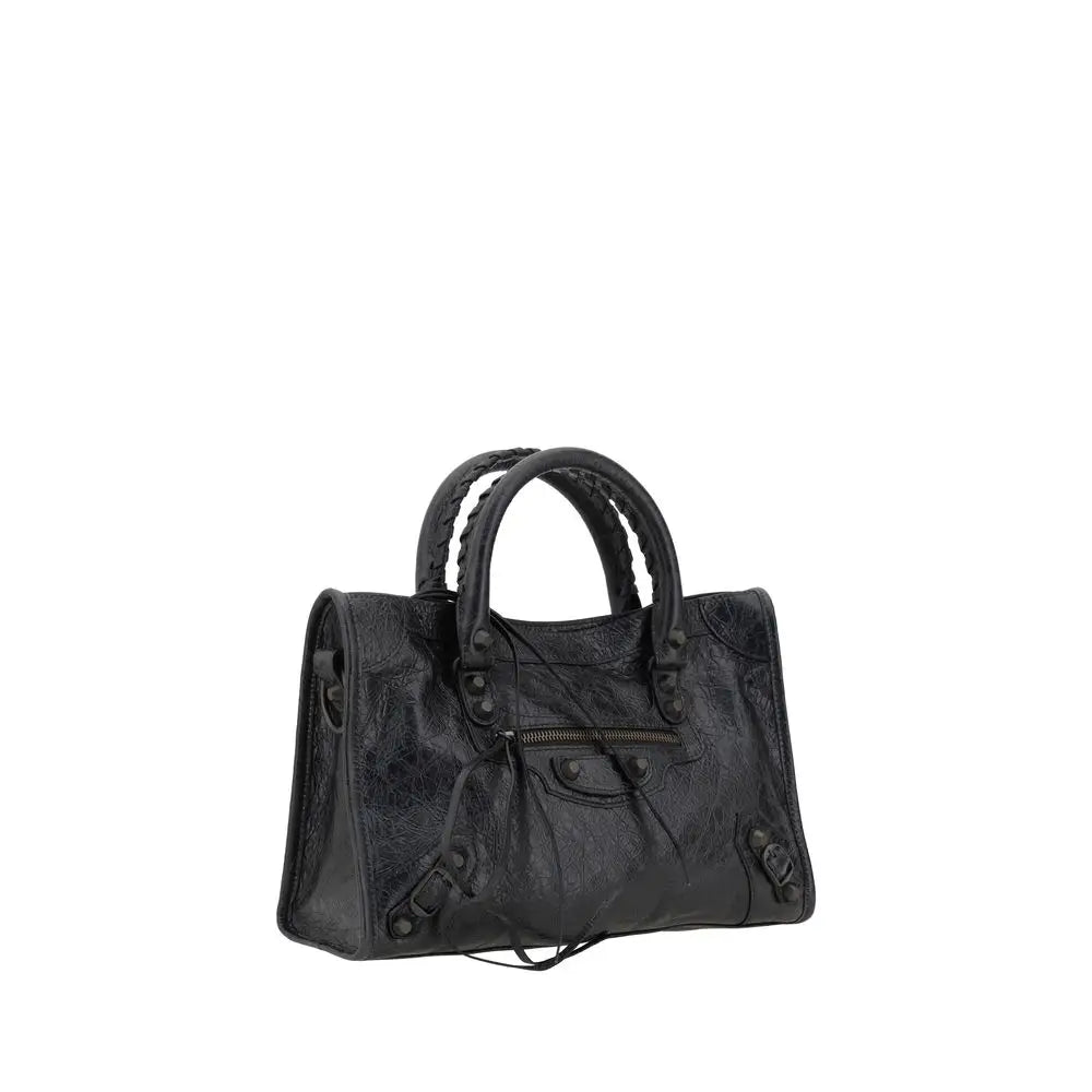 Balenciaga Schwarze Bos Taurus Kalbsleder Schultertasche