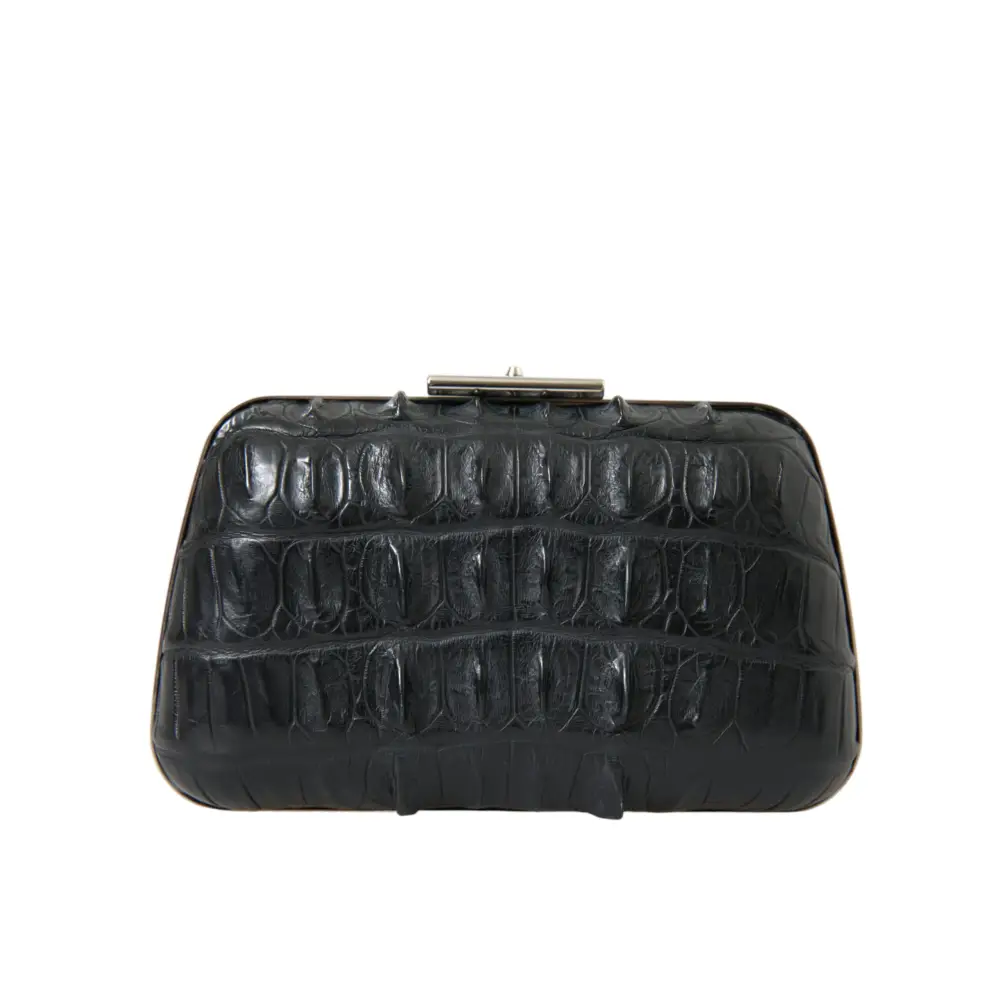 Balenciaga Schwarze Exotenhaut Leder Umhängetasche Crossbody Box Clutch Bag