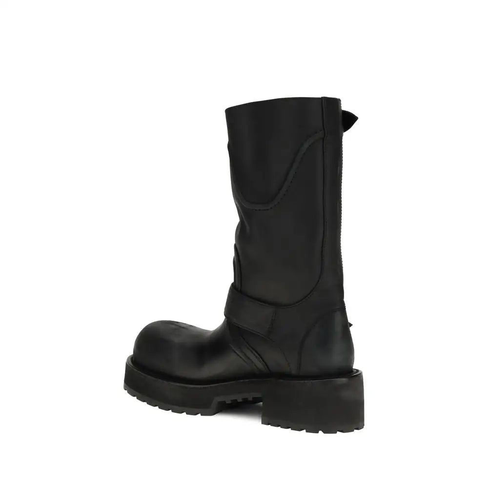 Balenciaga Schwarze Kalbshaut Bos Taurus Schnürstiefel - EU38/US8