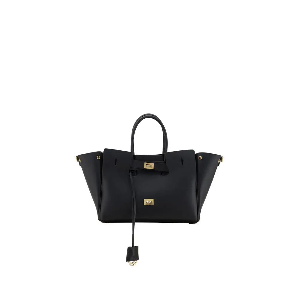 Balenciaga Schwarze Kalbshaut Bos Taurus Schultertasche