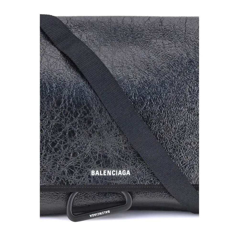 Balenciaga Schwarze Kalbshaut Bos Taurus Schultertasche