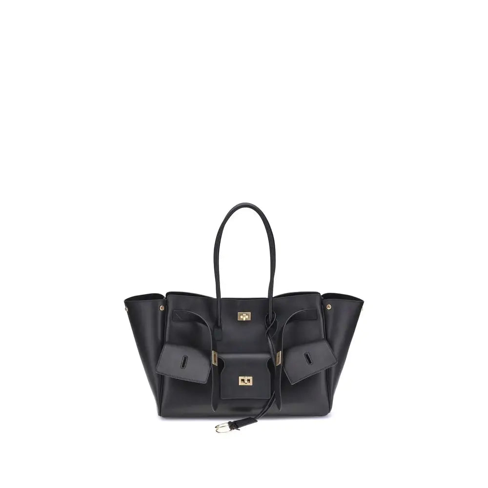 Balenciaga Schwarze Kalbshaut Bos Taurus Schultertasche