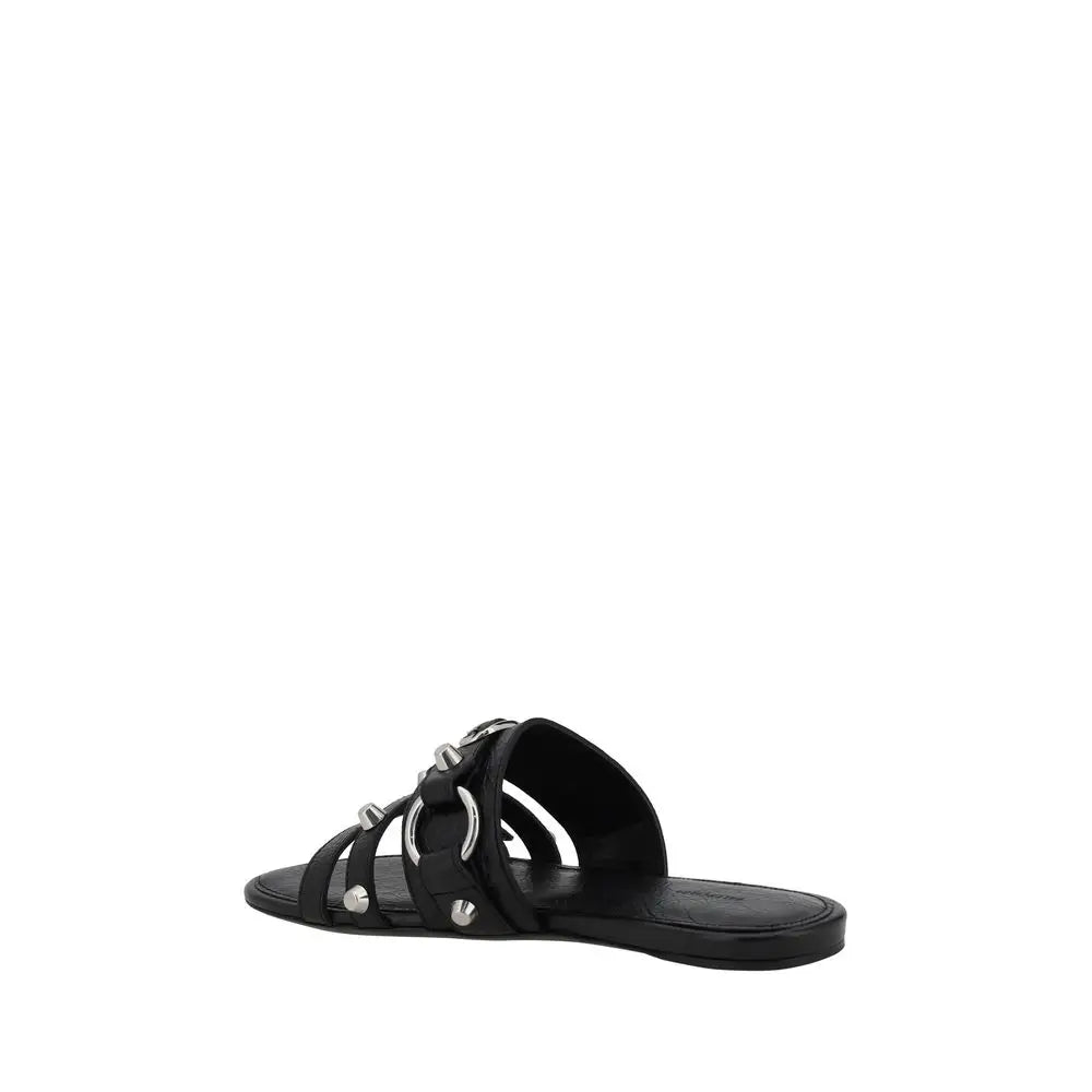 Balenciaga Schwarze Kalbsleder Bos Taurus Sandalen