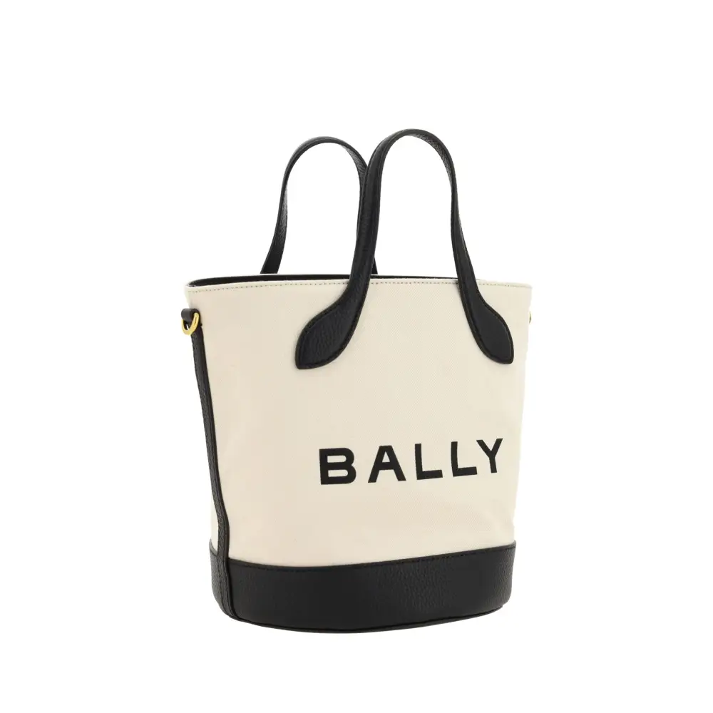 Bally Elegante Monogramm-Eimertasche in Schwarz & Weiß