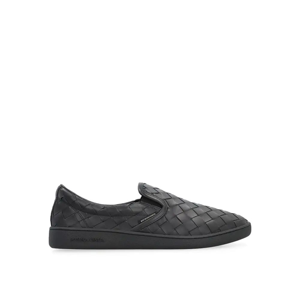 Bottega Veneta Schwarze Kalbsleder Low-Top-Sneaker - EU39/US6