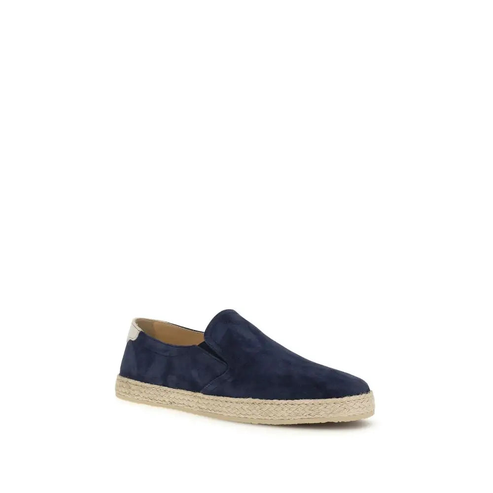 Brunello Cucinelli Blaue Kalbsleder Bos Taurus Espadrilles
