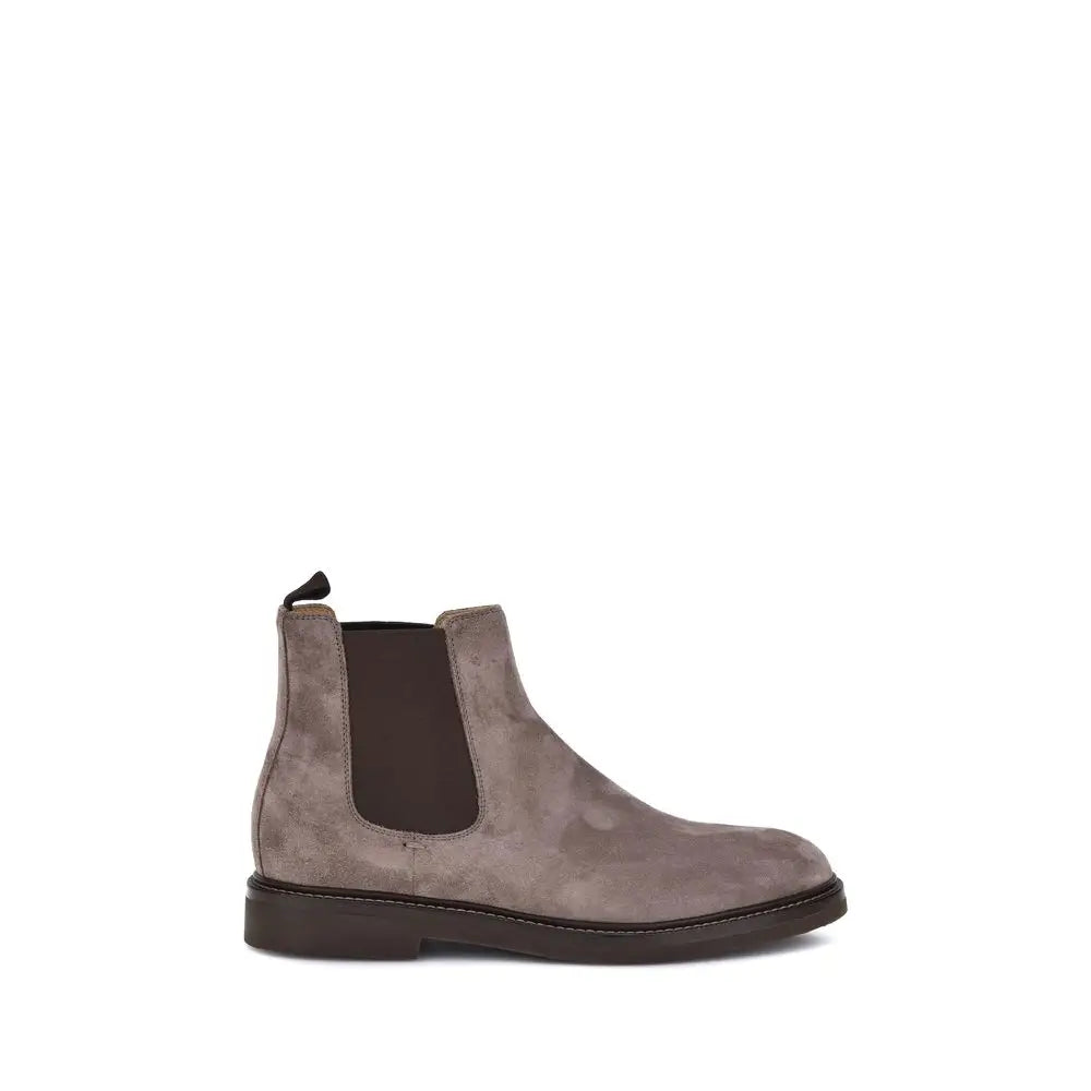 Brunello Cucinelli Braune Kalbshaut Bos Taurus Chelsea-Stiefel