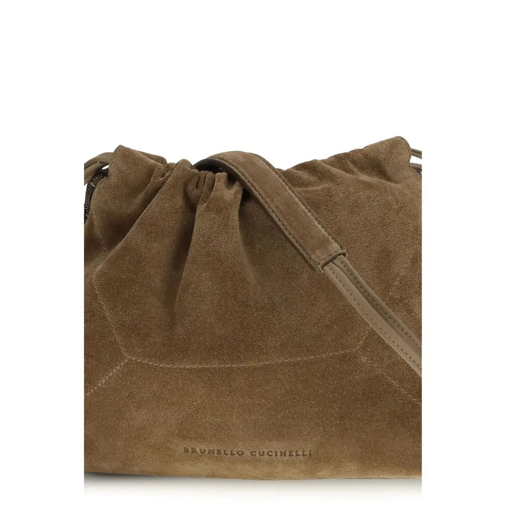 Brunello Cucinelli Braune Kalbsleder Bos Taurus Clutch Tasche