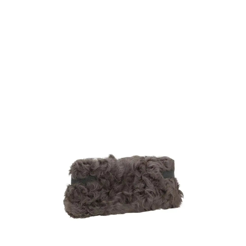 Brunello Cucinelli Braune Pelz-Clutch