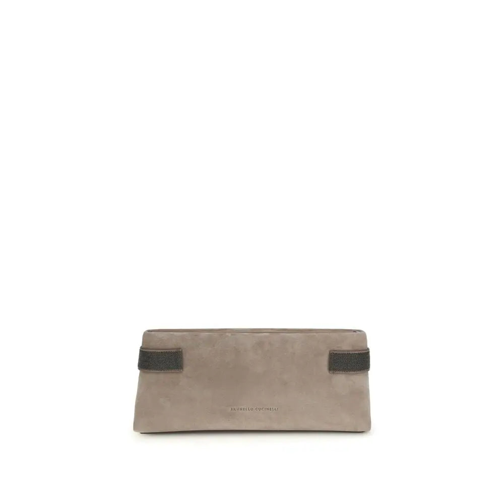Brunello Cucinelli Graue Kalbsleder Bos Taurus Clutch Bag